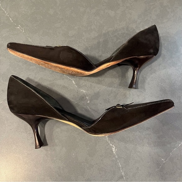 Kate Spade sz 8.5 black suede square to d’orsay pumps - Picture 7 of 16